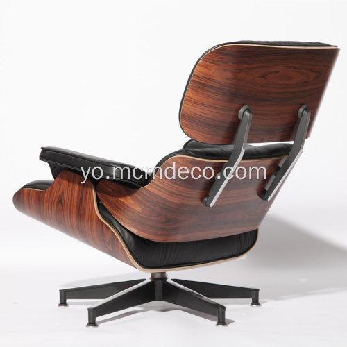 Alawọ Clssic Alawọ Charles Eames Lounge pẹlu Ottoman